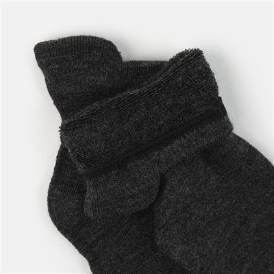 Носки мужские махровые, цвет тёмно-серый меланж, размер 27-29